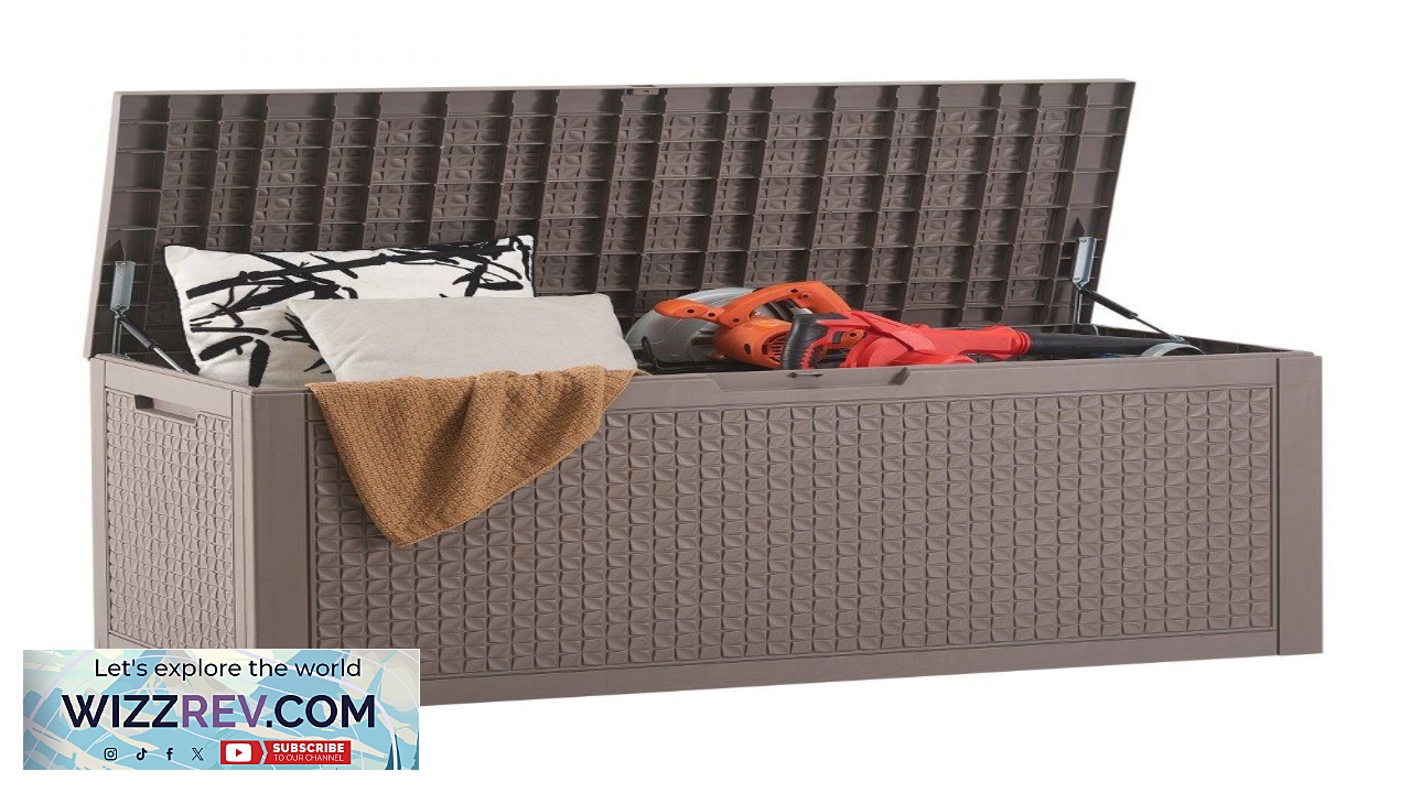 Thumbnail for VEVOR Outdoor Storage Box 100 Gallon Resin Deck Box Backyard Outside Toy
