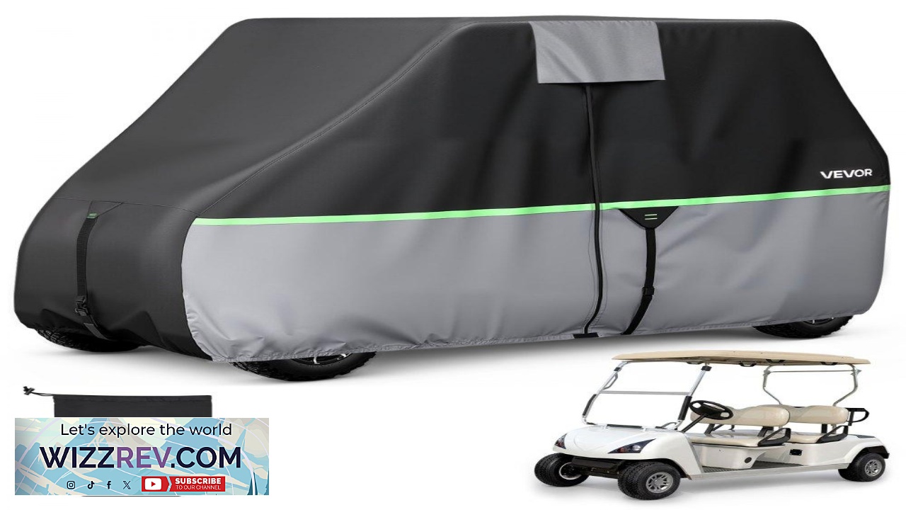 Thumbnail for VEVOR 4 Seat Golf Cart Cover  600D Oxford 3 Zipper Doors