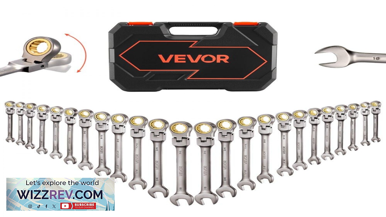 Thumbnail for VEVOR Flex Combination Ratcheting Wrench Set  24pc Bronze