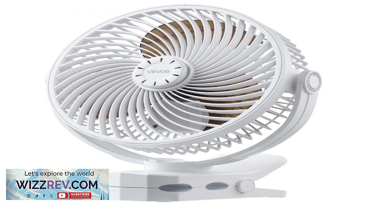 Thumbnail for VEVOR Portable Clip On Fan  Rechargeable 3 Speeds 139 CFM