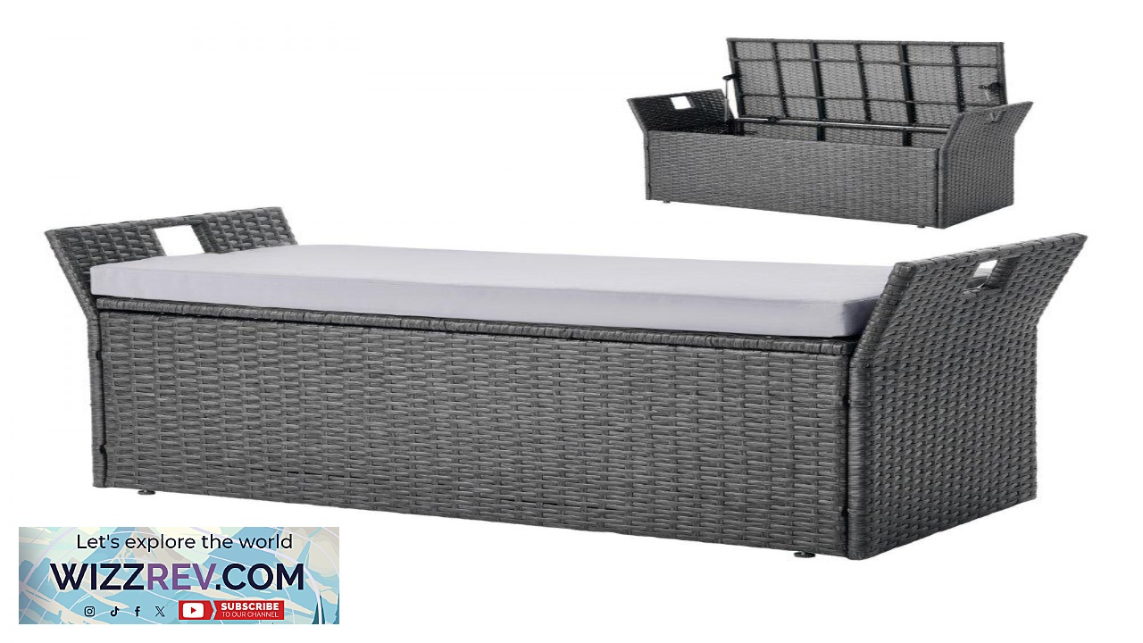 Thumbnail for VEVOR Weatherproof Outdoor Bench with Storage Cushion Seat